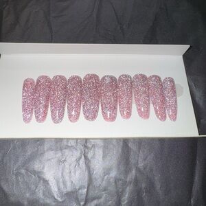 Glitter Pink Press-On Nails
